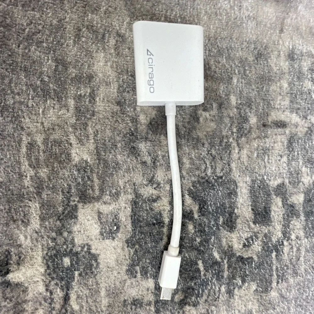 Cirago Mini DisplayPort to VGA Adapter DPN2012 White Tested